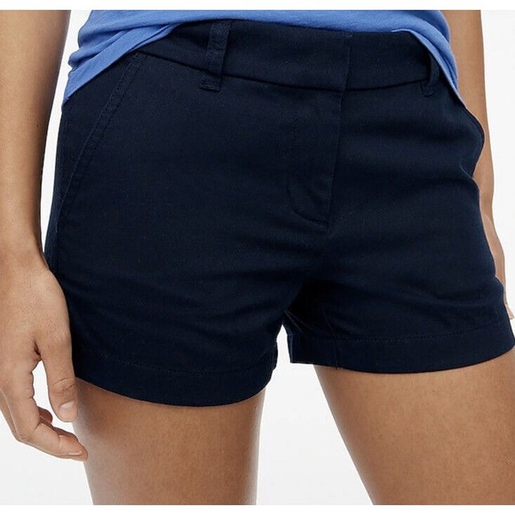 J Crew Factory Navy Blue Chino Shorts Size 8 - Picture 1 of 9